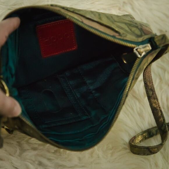 Hobo Metallic Leather Print Mara Zip Crossbody Shoulder Strap Bag Handbag Purse - Picture 5 of 8